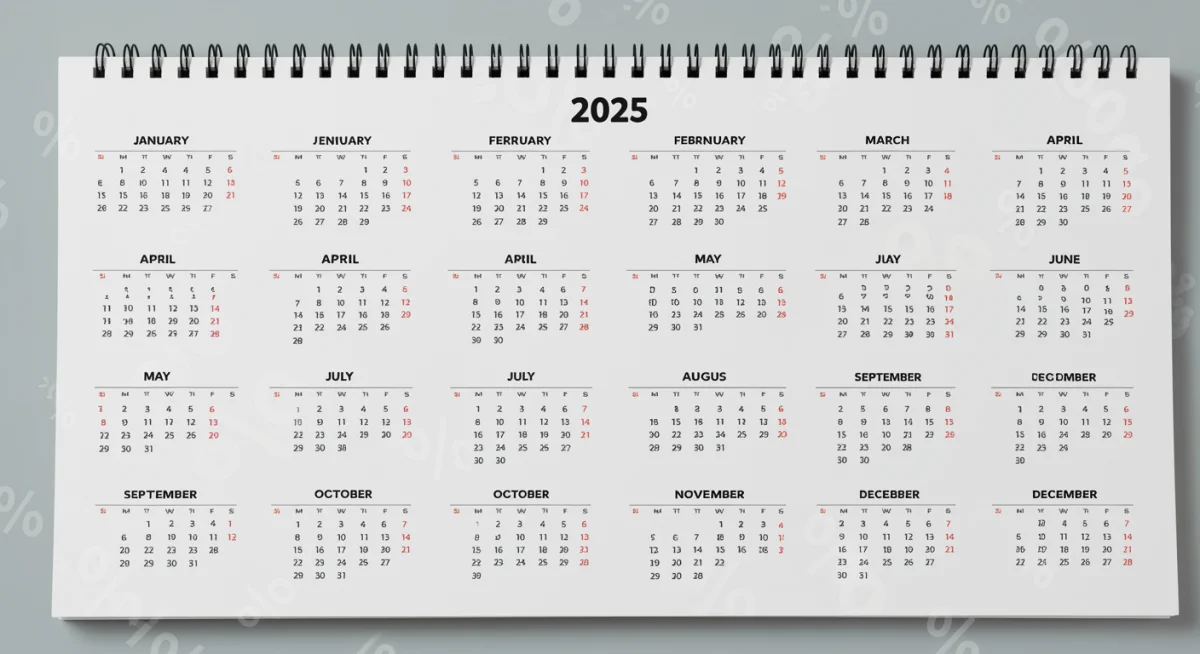 2025 calendar highlighting year-long discount code validity