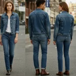 2025 Denim Report: Fit, Durability, Style in American Market Models wearing diverse denim styles for 2025, emphasizing fit, durability, and contemporary urban fashion.