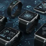 AI Innovations in Wearable Tech: New Devices Launching Soon Futuristic AI-powered wearable devices showcasing advanced technology