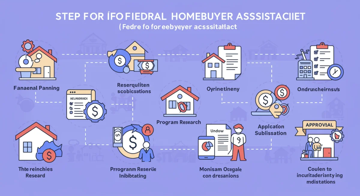 Infographic detailing the application process for federal homebuyer assistance.