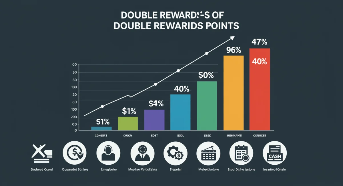 Infographic showing calculation and redemption of double rewards points