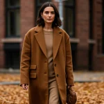 Fall 2025 Fashion: Decoding Runway Trends for Everyday American Wear Woman in oversized wool coat, embodying fall 2025 fashion trends for everyday American wear.