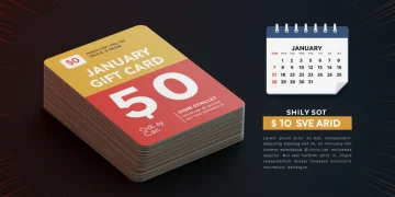 Stack of $50 gift cards with a highlighted calendar date of January 31, 2025, promoting a limited-time offer.