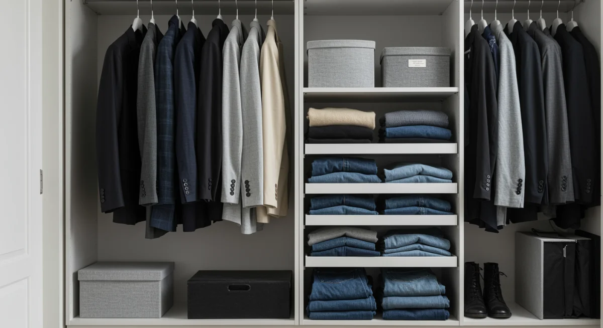 Curated minimalist closet with versatile and high-quality clothing