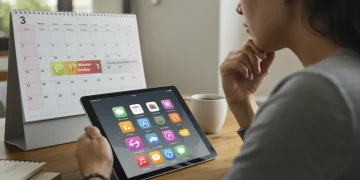 Person optimizing subscriptions on tablet for 3-month challenge