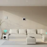 Smart Home Gadgets for Energy Efficiency: 15% Savings in 2025 Modern smart home showcasing energy-efficient gadgets and integrated technology.