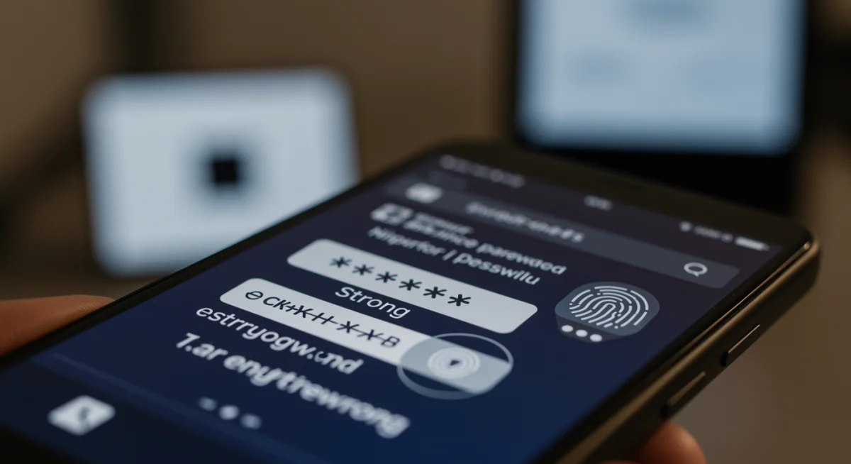 Strong password and multi-factor authentication on a smartphone screen