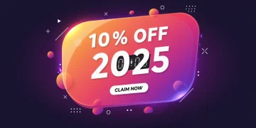 Vibrant banner for 10% off 2025 discount code
