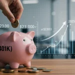 Illustration of a person maximizing 401(k) contributions for 2025 retirement planning