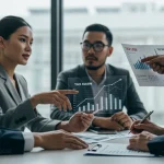 Professionals analyzing financial data and charts, preparing for 2025 tax law changes